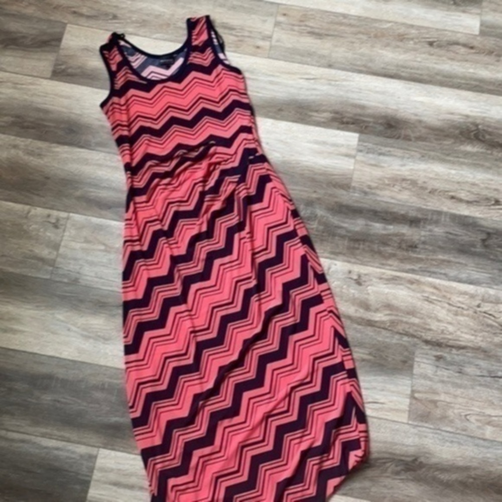 En focus dress size 10 maxi dress salmon and navy blue
